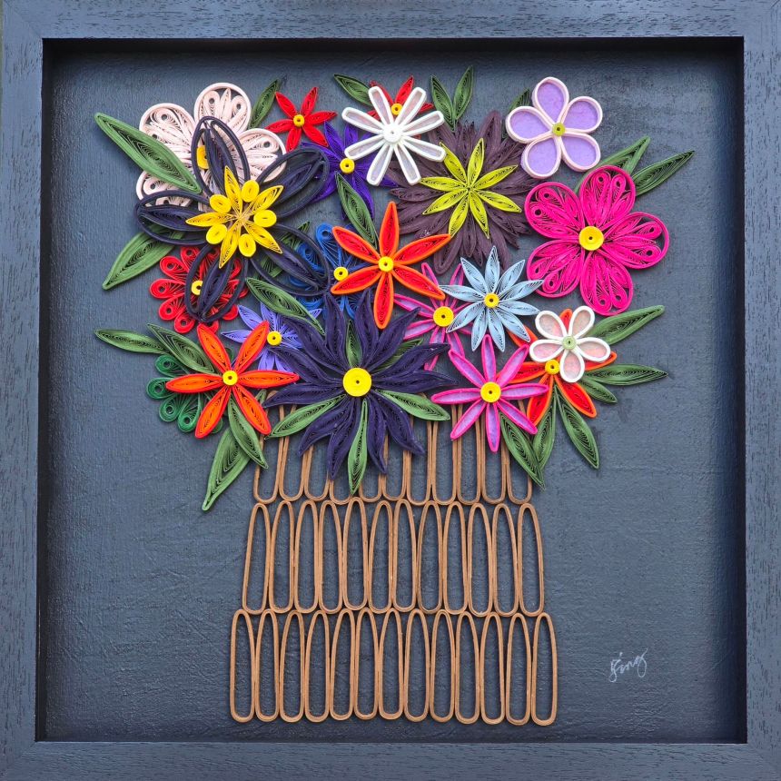 May Flowers framed in black