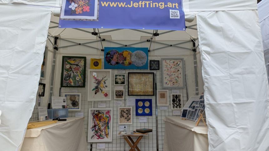 Photo of Jeff's art in the park gazebo